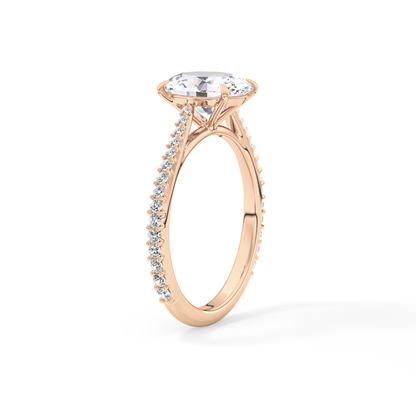 Oval Pave Lab Grown Diamond Engagement Ring