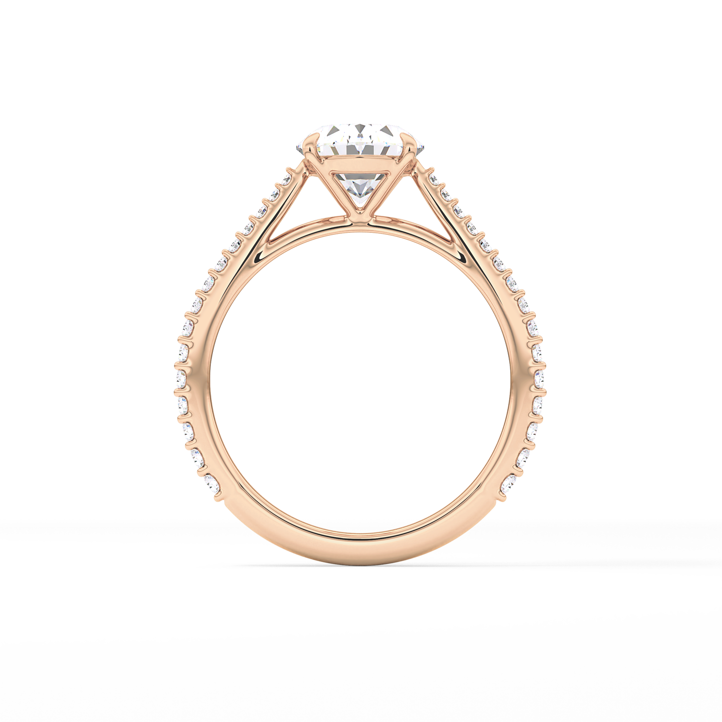 Oval Pave Lab Grown Diamond Engagement Ring