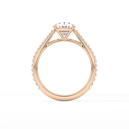 Oval Pave Lab Grown Diamond Engagement Ring