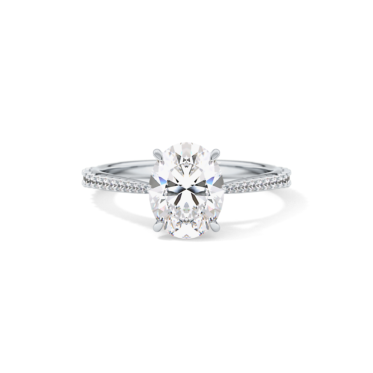 Oval Pave Lab Grown Diamond Engagement Ring