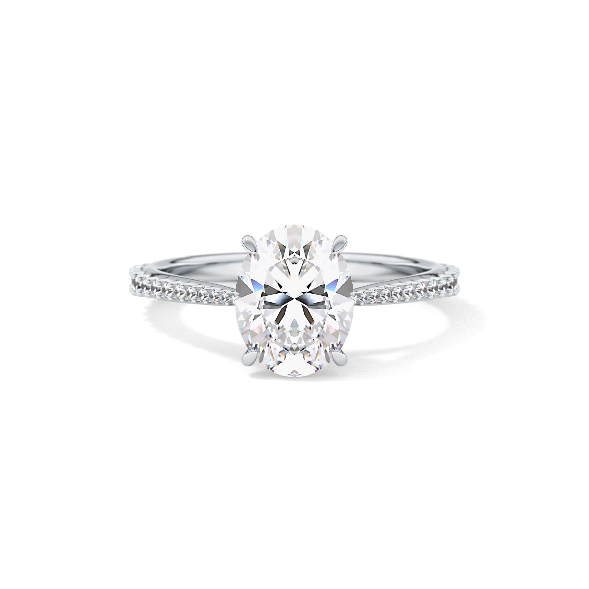 Oval Pave Lab Grown Diamond Engagement Ring