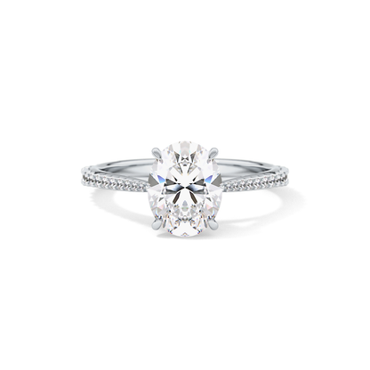 Oval Pave Lab Grown Diamond Engagement Ring