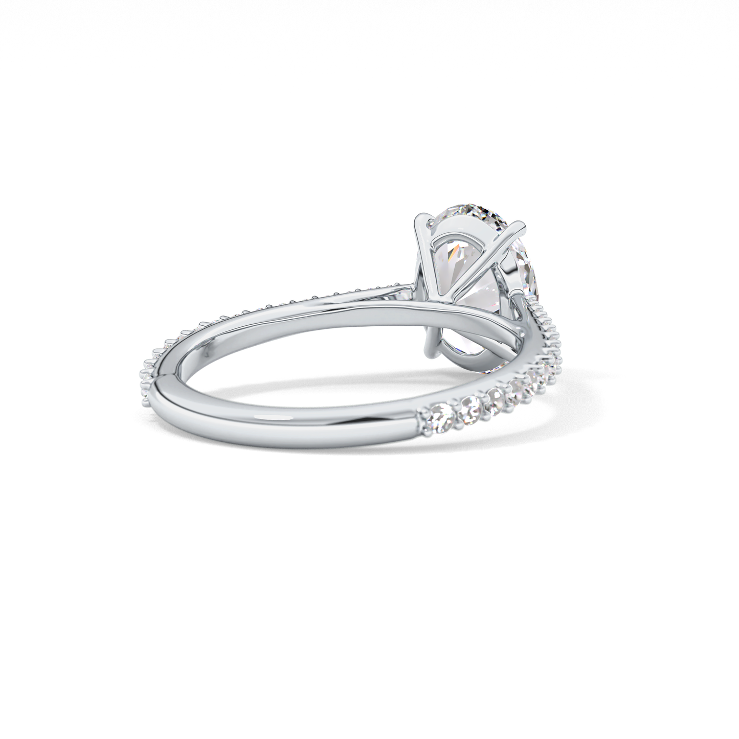 Oval Pave Lab Grown Diamond Engagement Ring