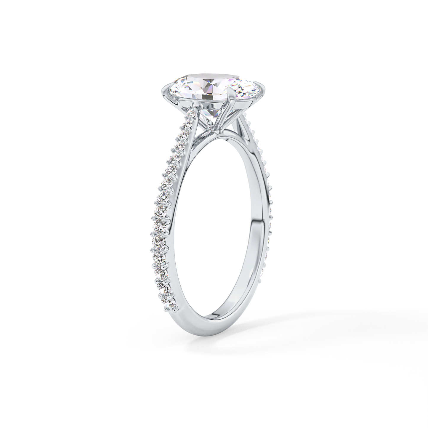 Oval Pave Lab Grown Diamond Engagement Ring