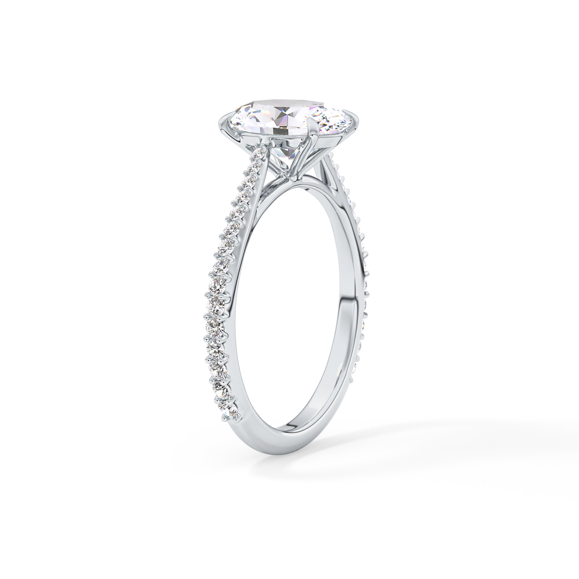 Oval Pave Lab Grown Diamond Engagement Ring