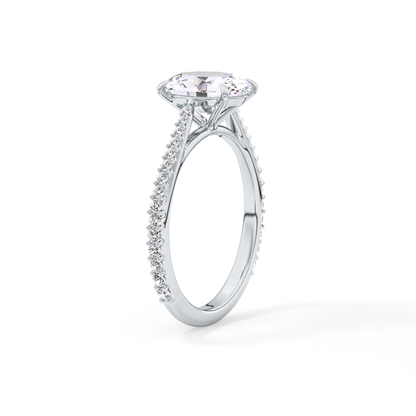 Oval Pave Lab Grown Diamond Engagement Ring