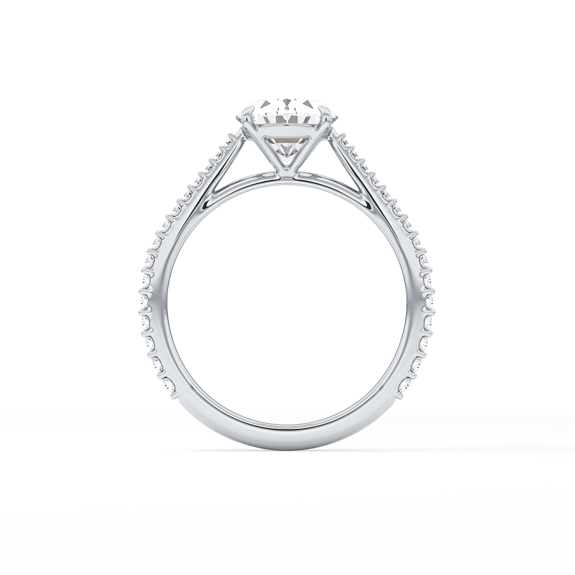 Oval Pave Lab Grown Diamond Engagement Ring