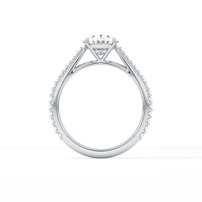 Oval Pave Lab Grown Diamond Engagement Ring
