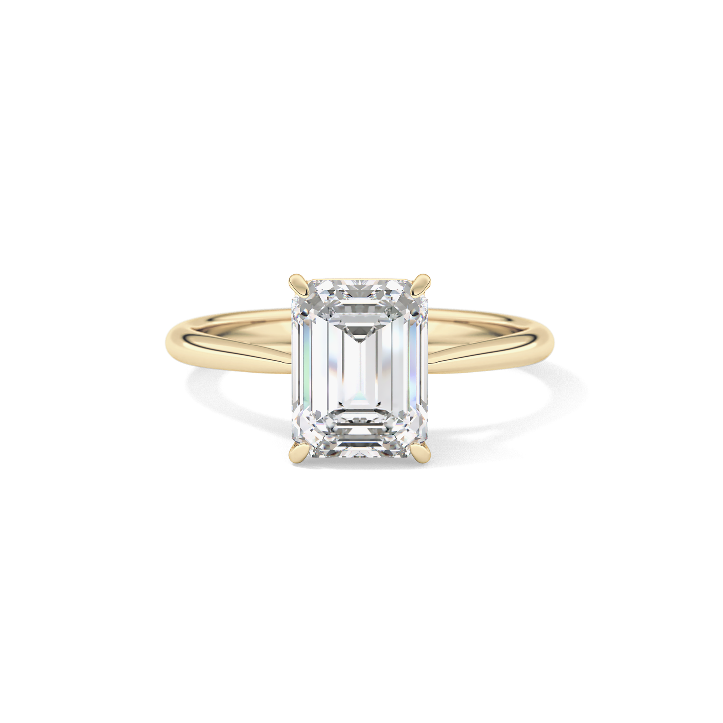 Emerald Solitaire Lab Grown Diamond Engagement Ring