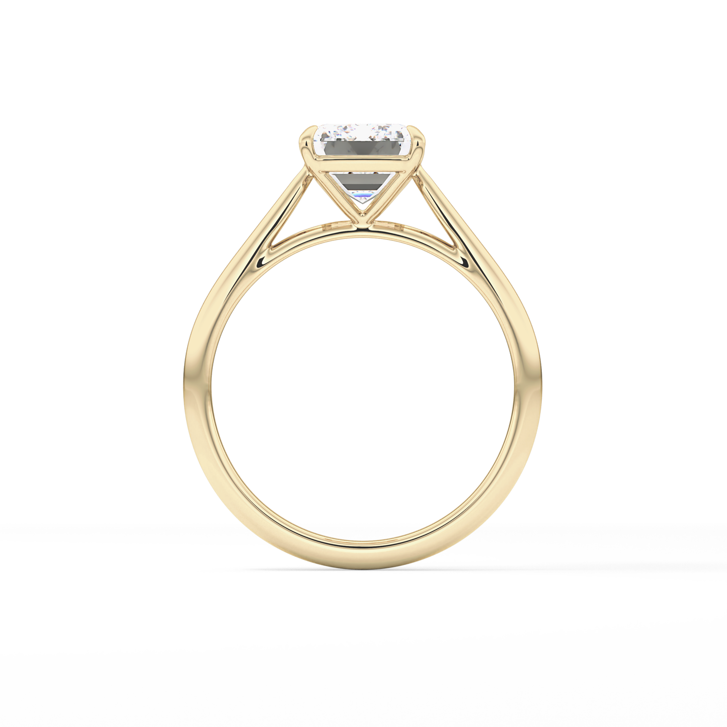 Emerald Solitaire Lab Grown Diamond Engagement Ring