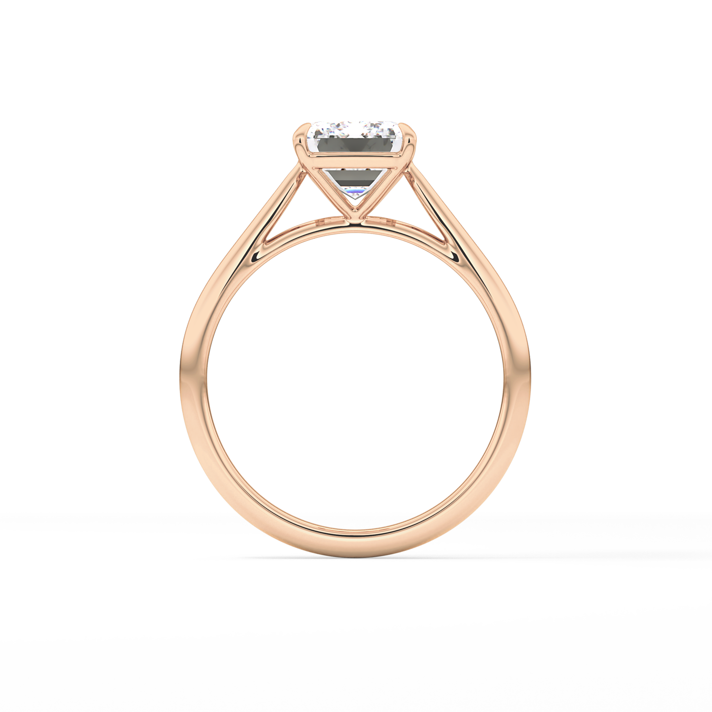 Emerald Solitaire Lab Grown Diamond Engagement Ring