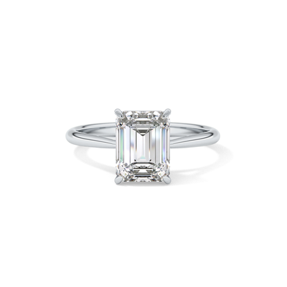 Emerald Solitaire Lab Grown Diamond Engagement Ring