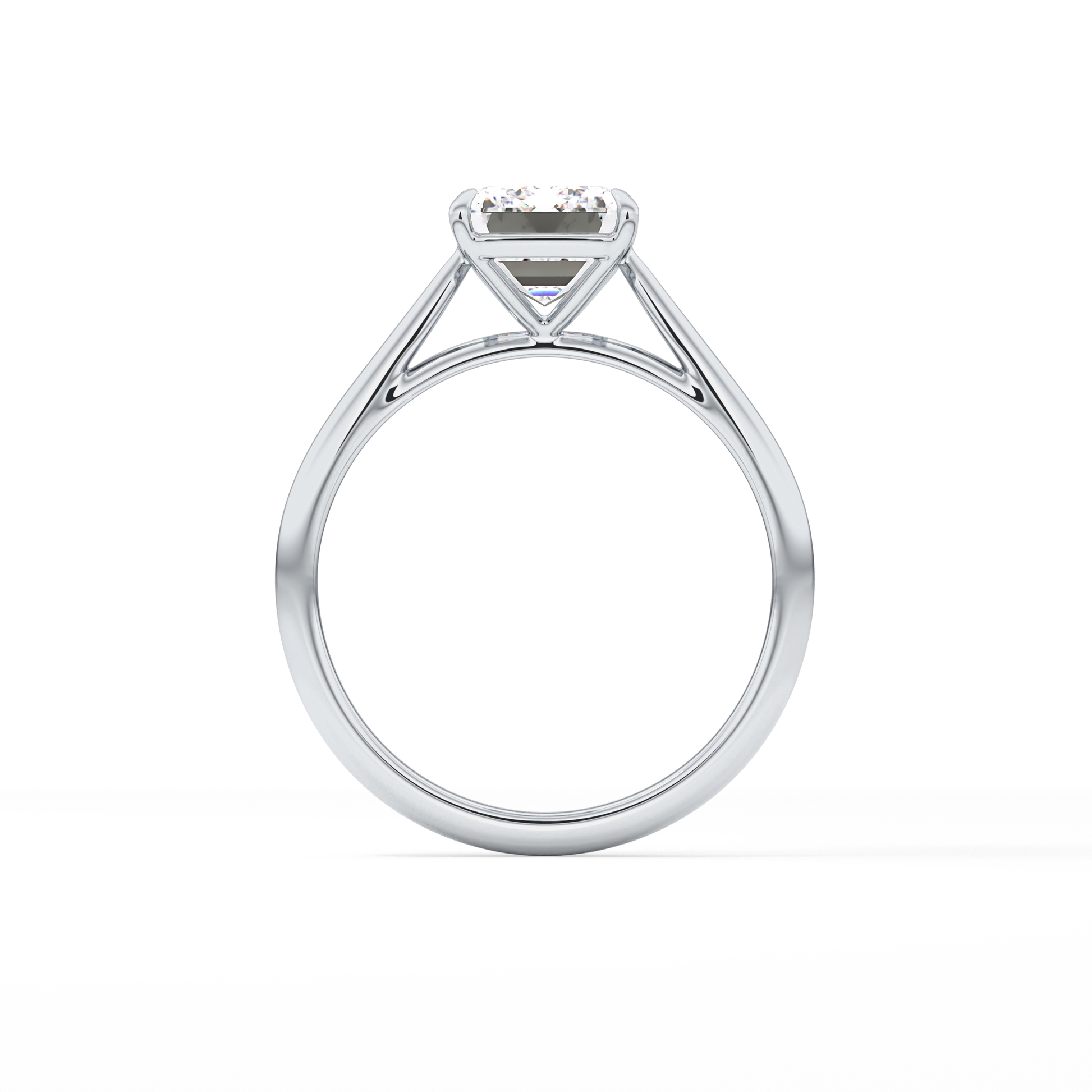 Emerald Solitaire Lab Grown Diamond Engagement Ring