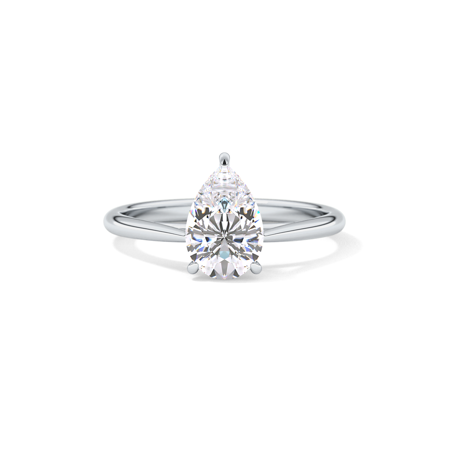 Pear Solitaire Lab Grown Diamond Engagement Ring