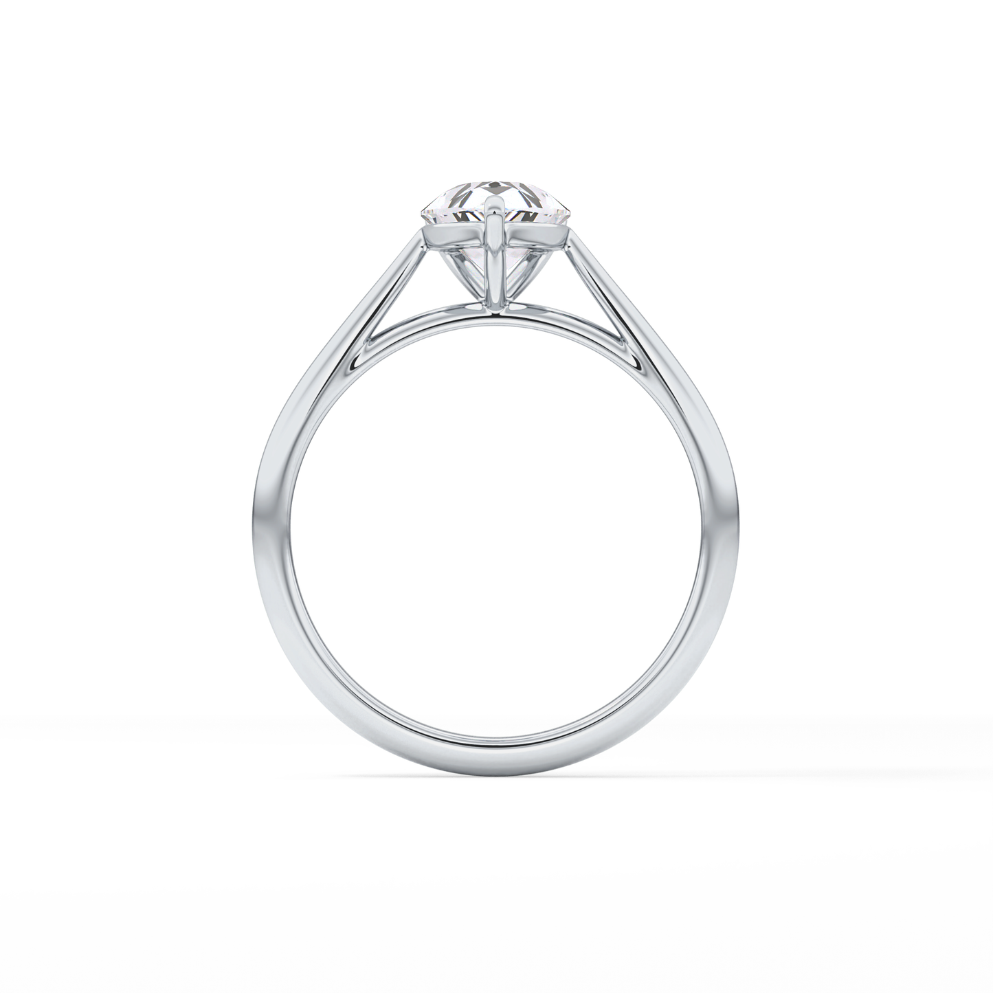 Pear Solitaire Lab Grown Diamond Engagement Ring