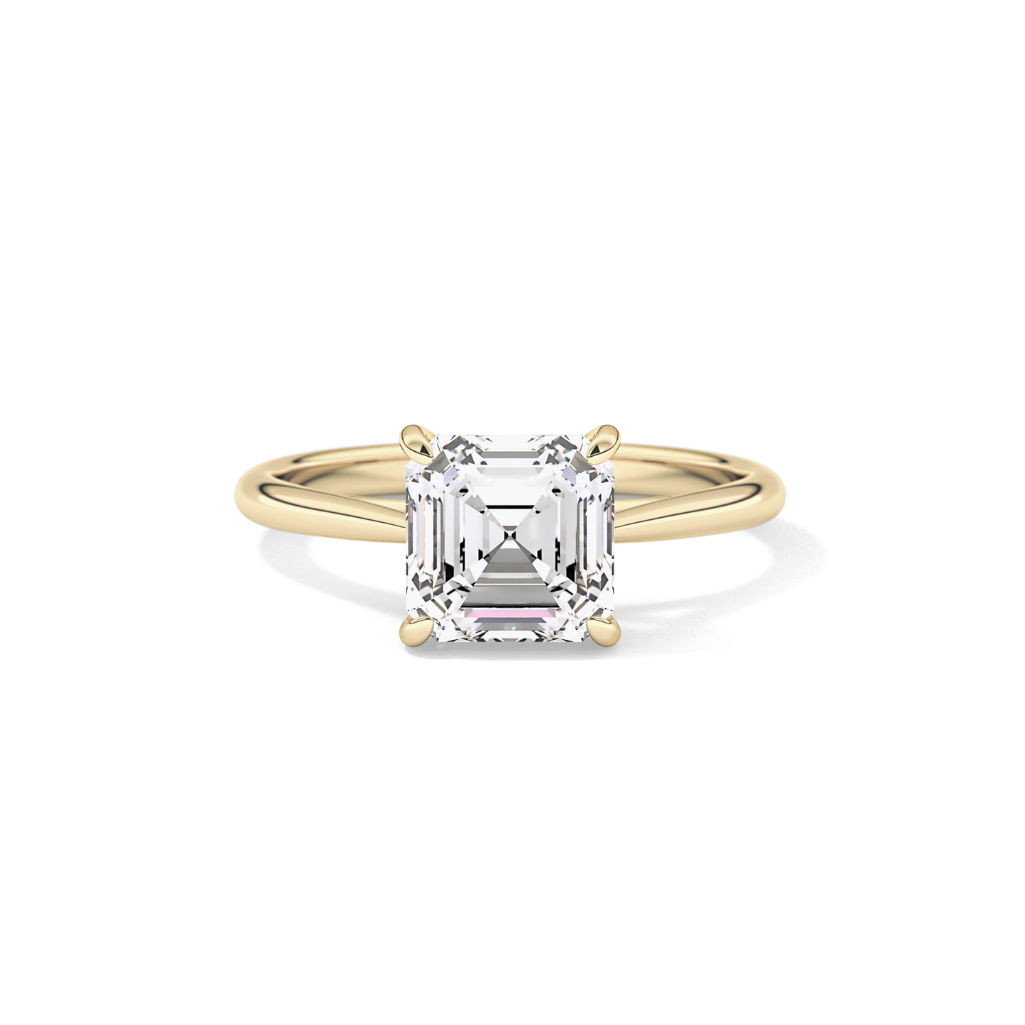 Asscher Solitaire Lab Grown Diamond Engagement Ring