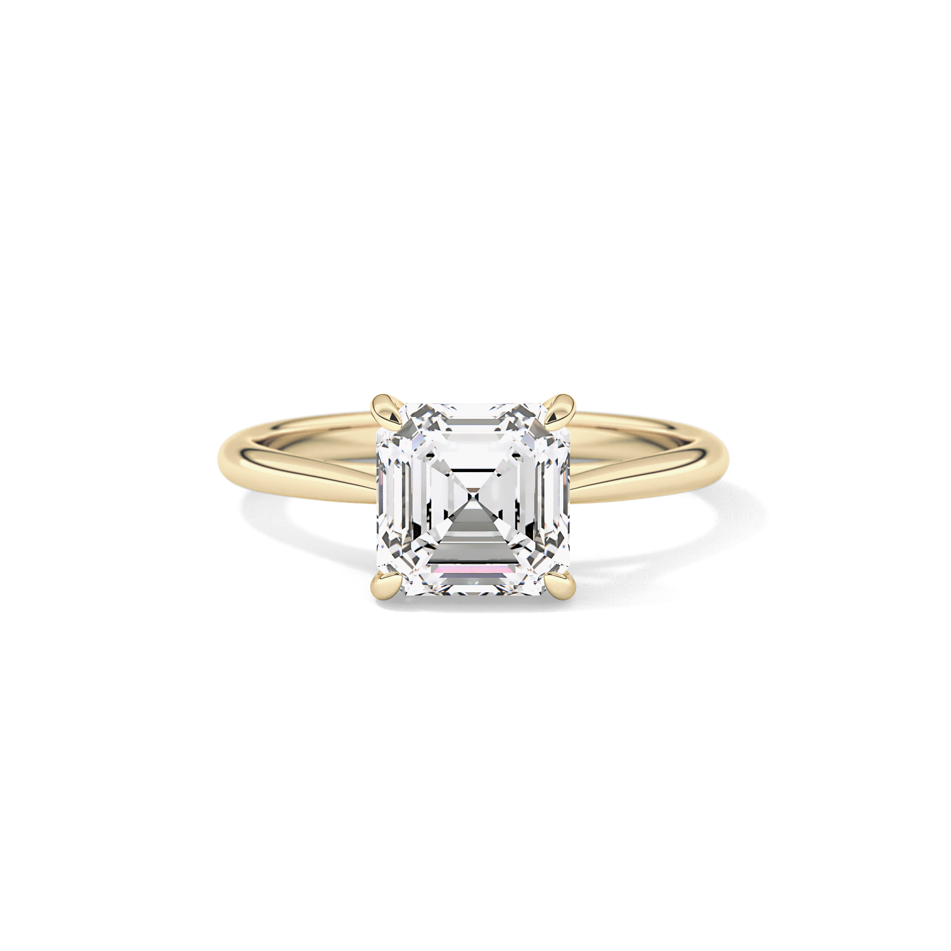 Asscher Solitaire Lab Grown Diamond Engagement Ring