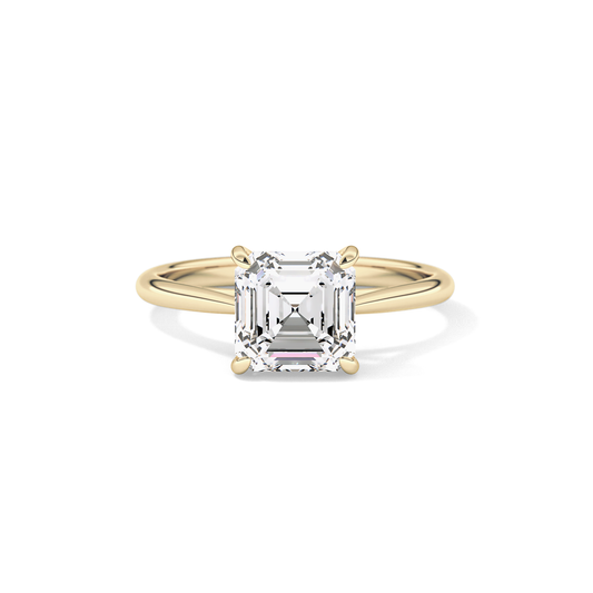 Asscher Solitaire Lab Grown Diamond Engagement Ring