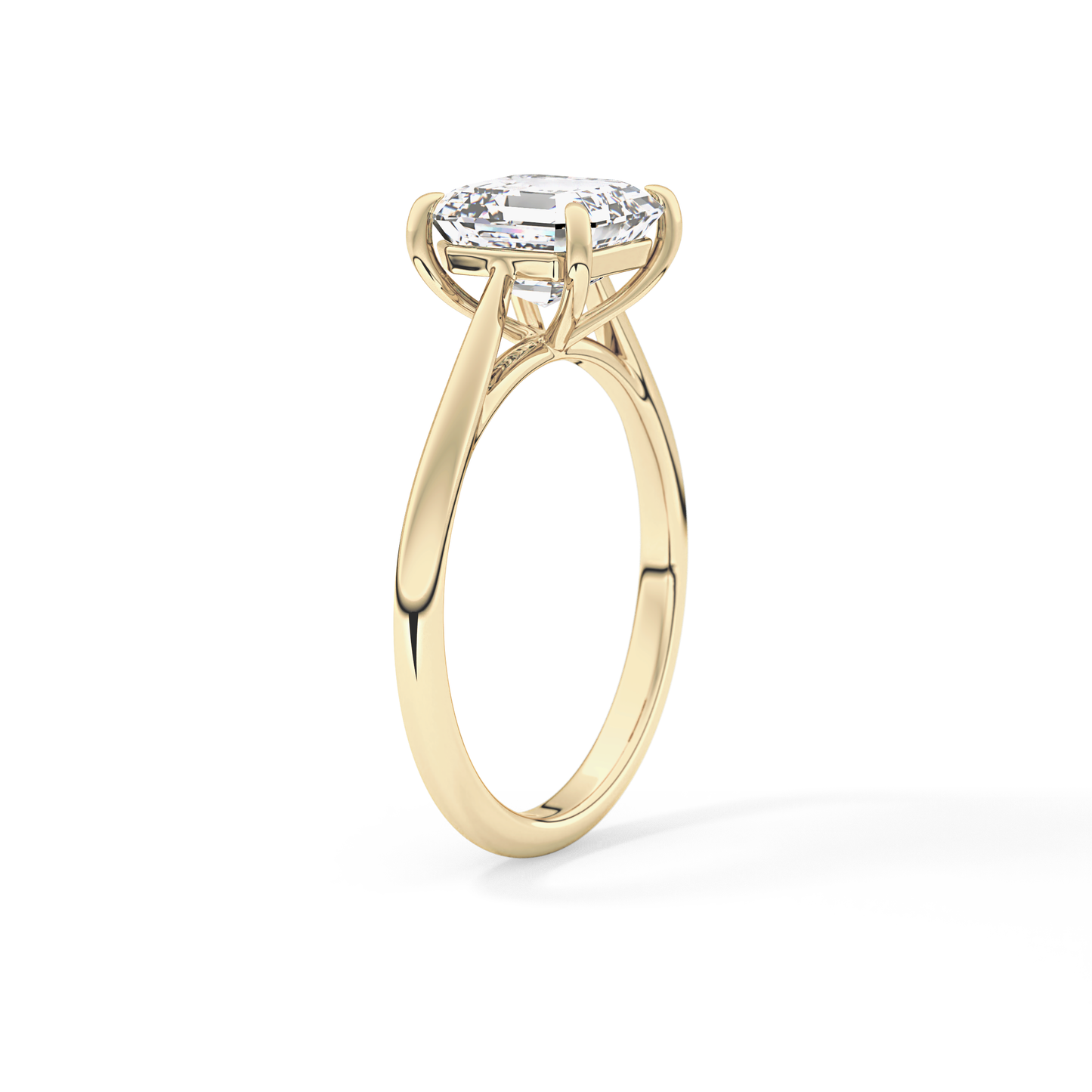 Asscher Solitaire Lab Grown Diamond Engagement Ring