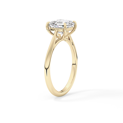 Asscher Solitaire Lab Grown Diamond Engagement Ring