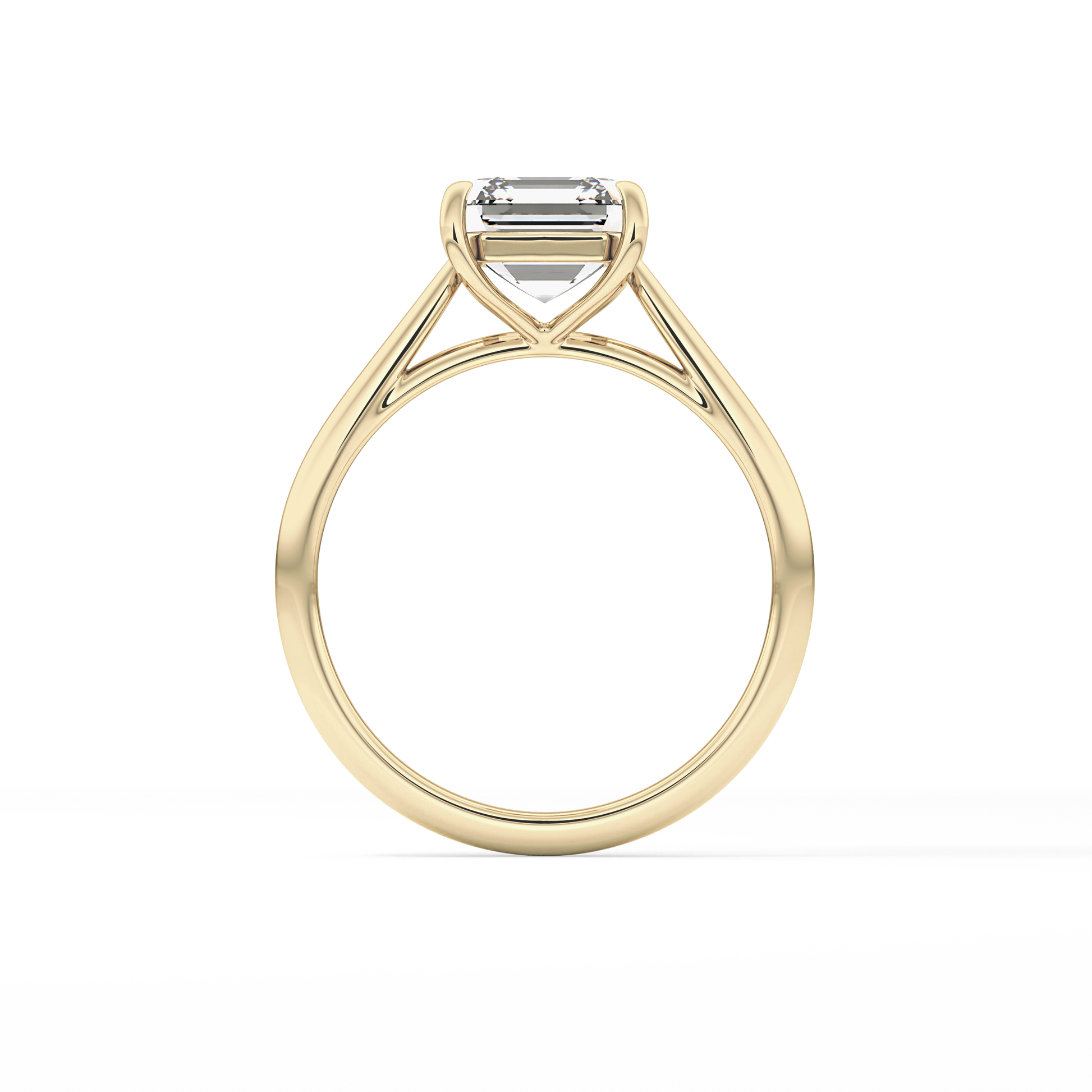 Asscher Solitaire Lab Grown Diamond Engagement Ring