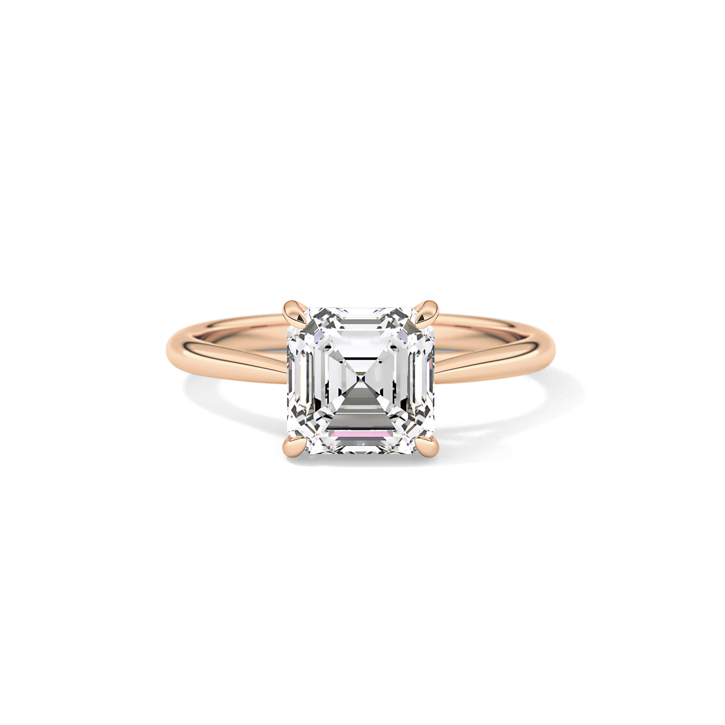 Asscher Solitaire Lab Grown Diamond Engagement Ring
