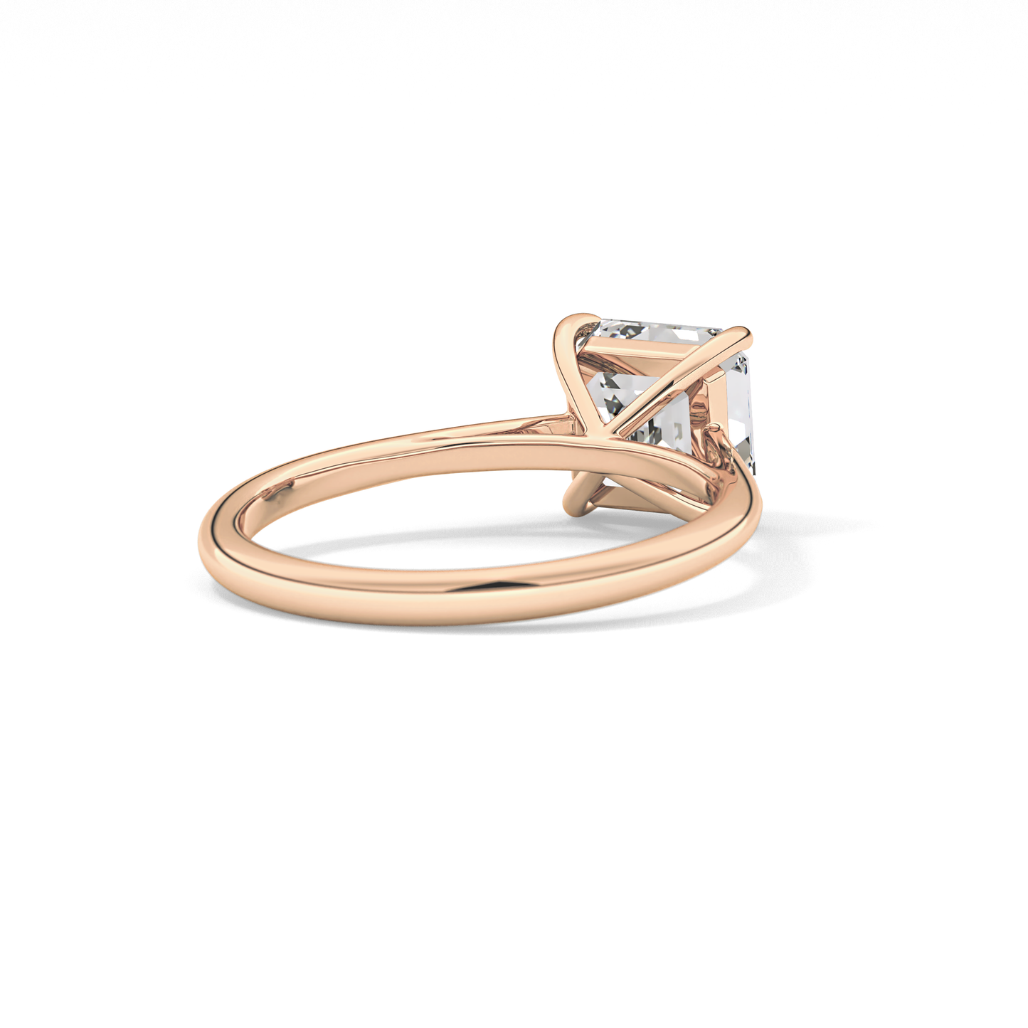 Asscher Solitaire Lab Grown Diamond Engagement Ring