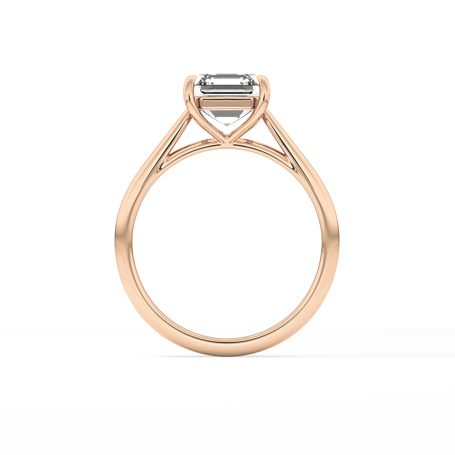 Asscher Solitaire Lab Grown Diamond Engagement Ring