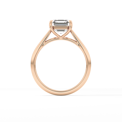 Asscher Solitaire Lab Grown Diamond Engagement Ring