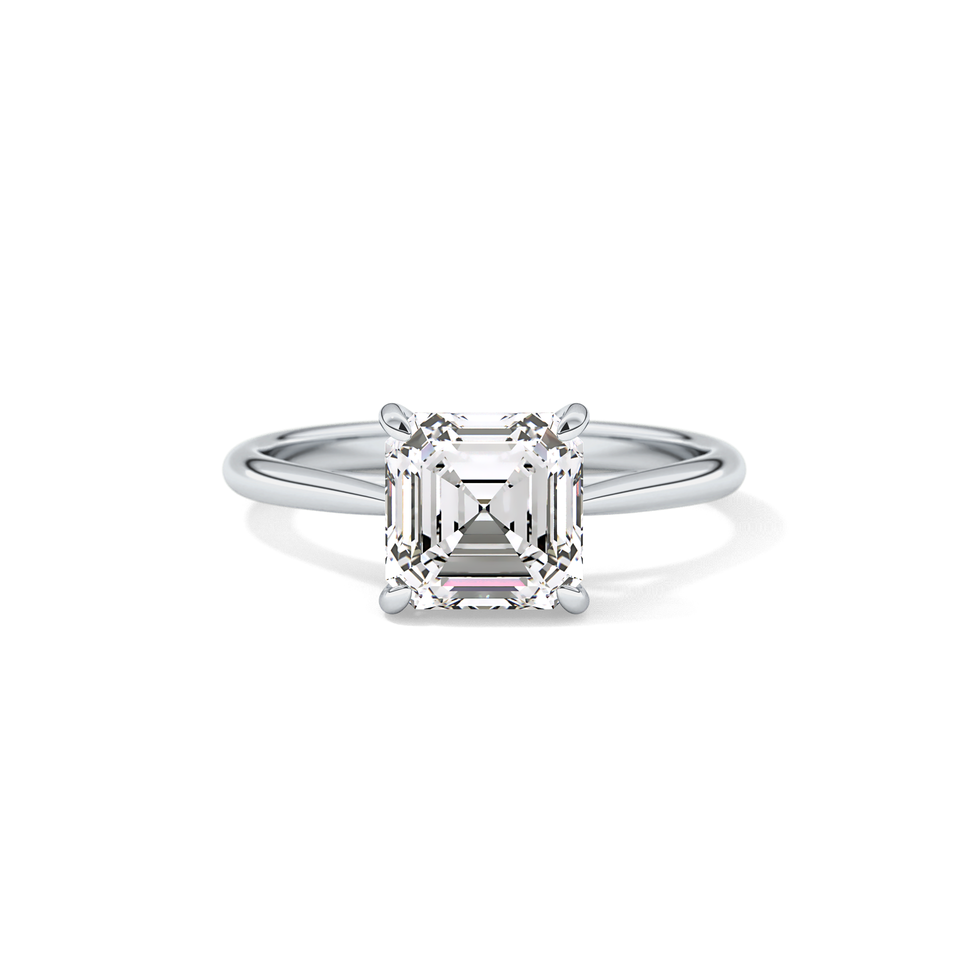 Asscher Solitaire Lab Grown Diamond Engagement Ring