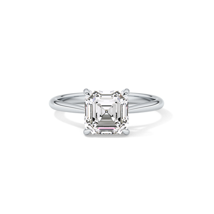 Asscher Solitaire Lab Grown Diamond Engagement Ring