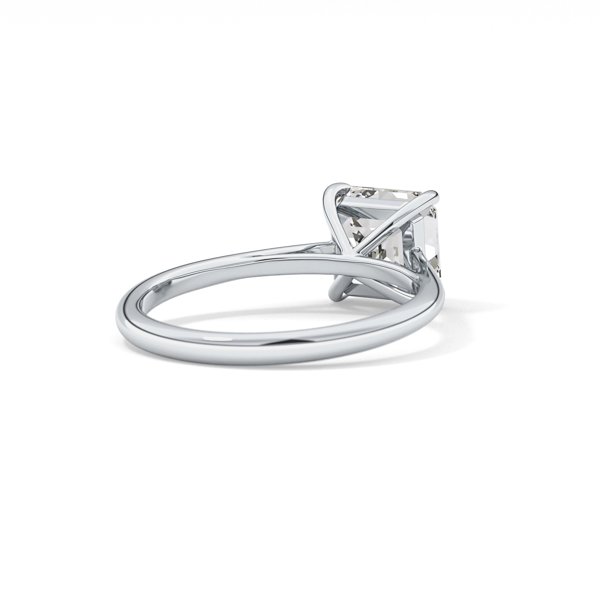 Asscher Solitaire Lab Grown Diamond Engagement Ring