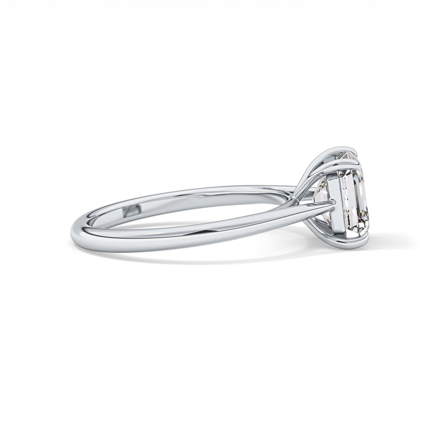 Asscher Solitaire Lab Grown Diamond Engagement Ring