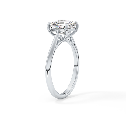 Asscher Solitaire Lab Grown Diamond Engagement Ring