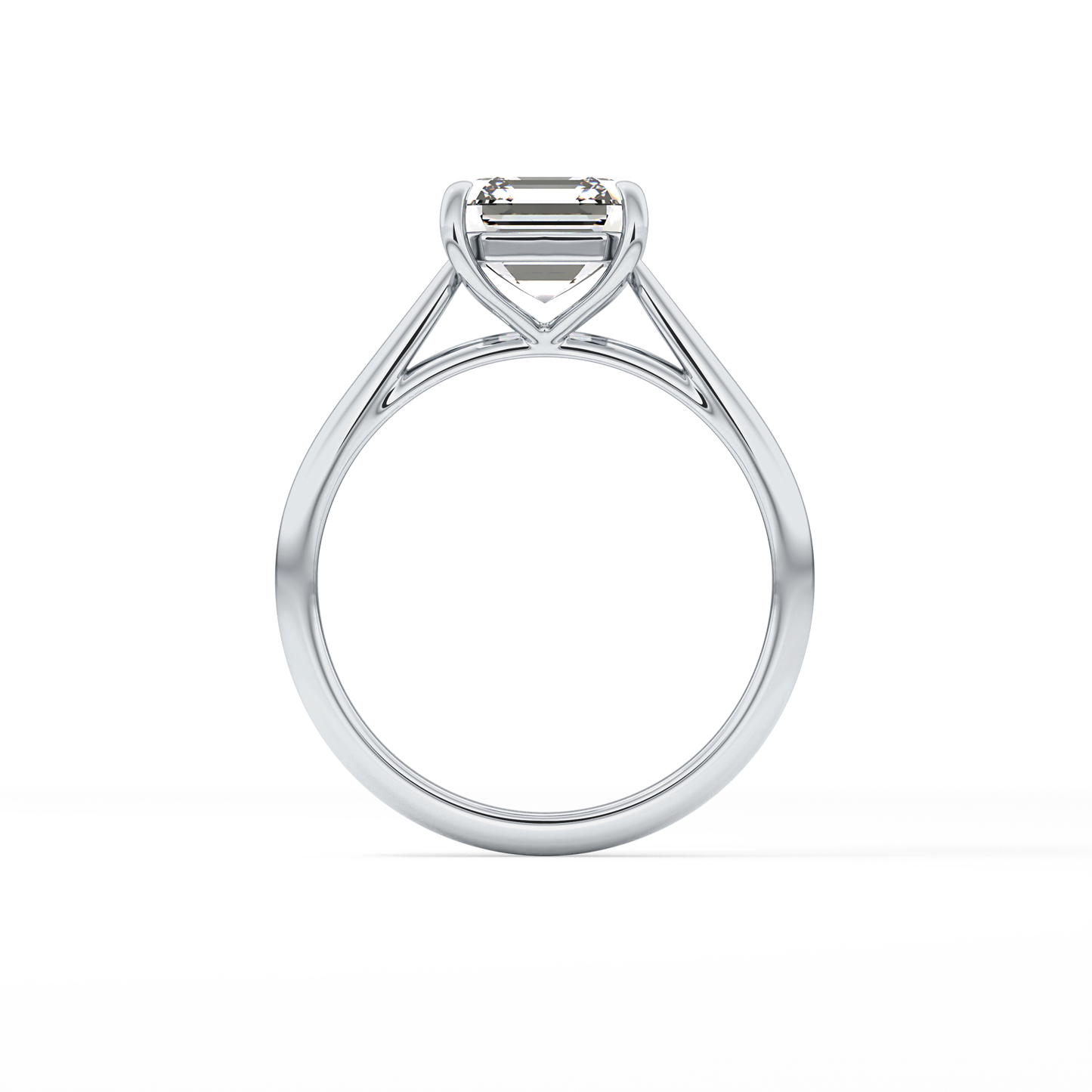 Asscher Solitaire Lab Grown Diamond Engagement Ring