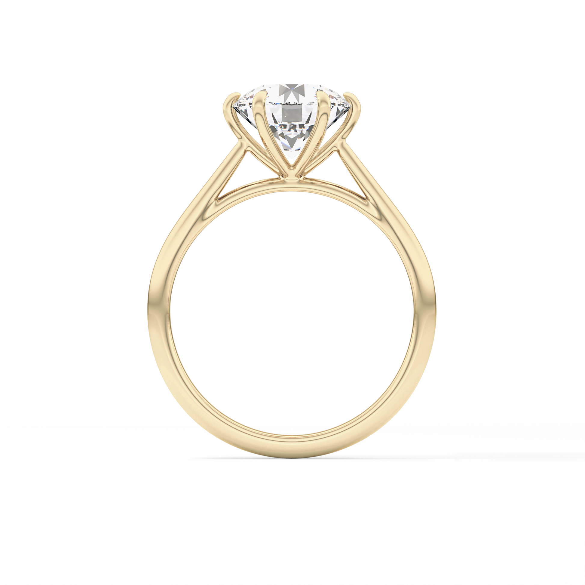 Round Solitaire Lab Grown Diamond Engagement Ring