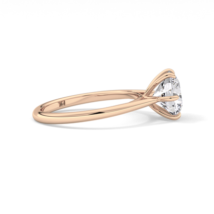 Round Solitaire Lab Grown Diamond Engagement Ring