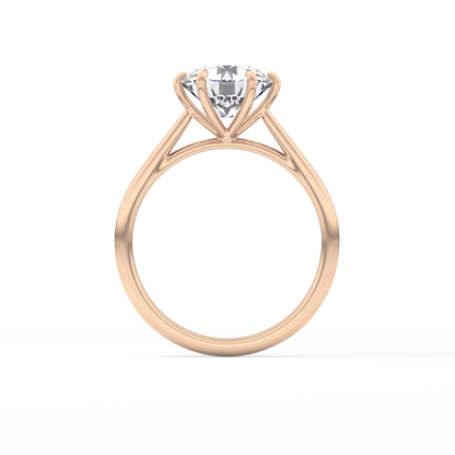 Round Solitaire Lab Grown Diamond Engagement Ring