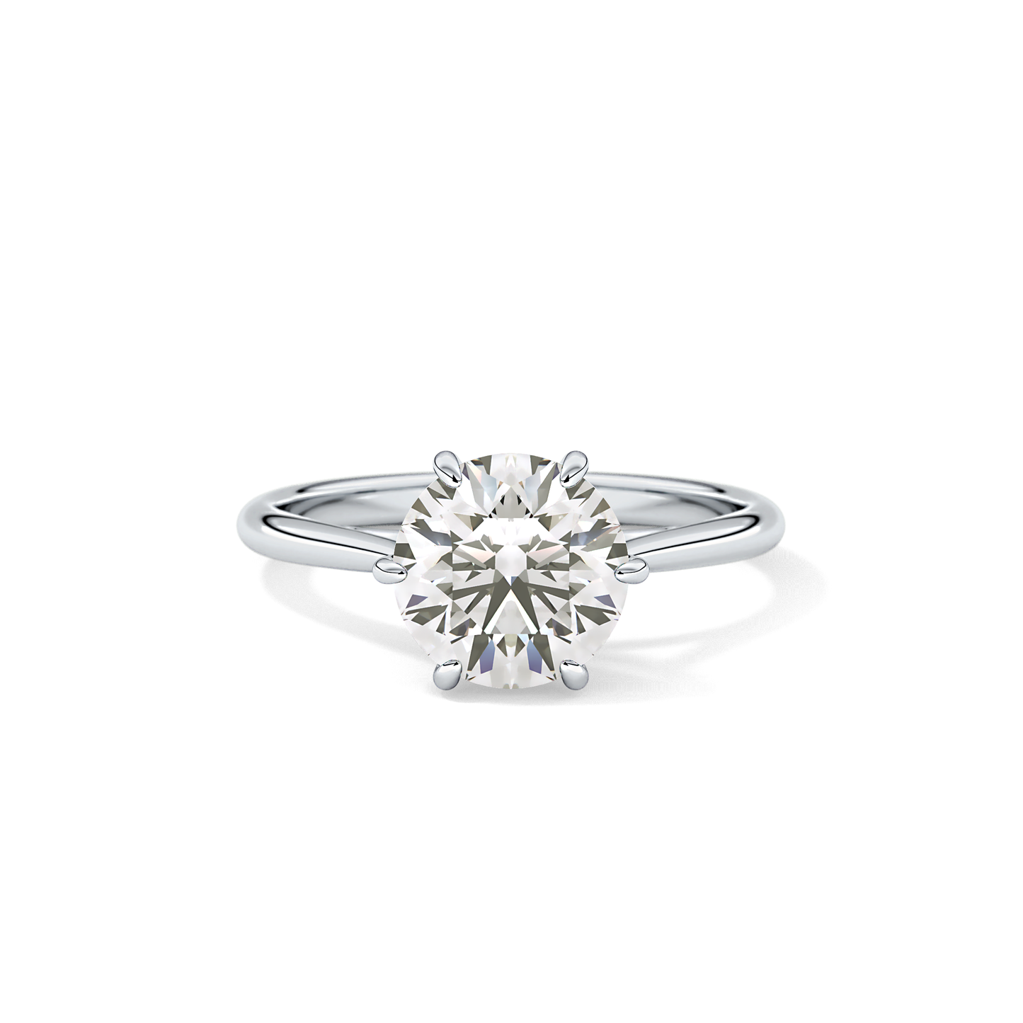 Round Solitaire Lab Grown Diamond Engagement Ring