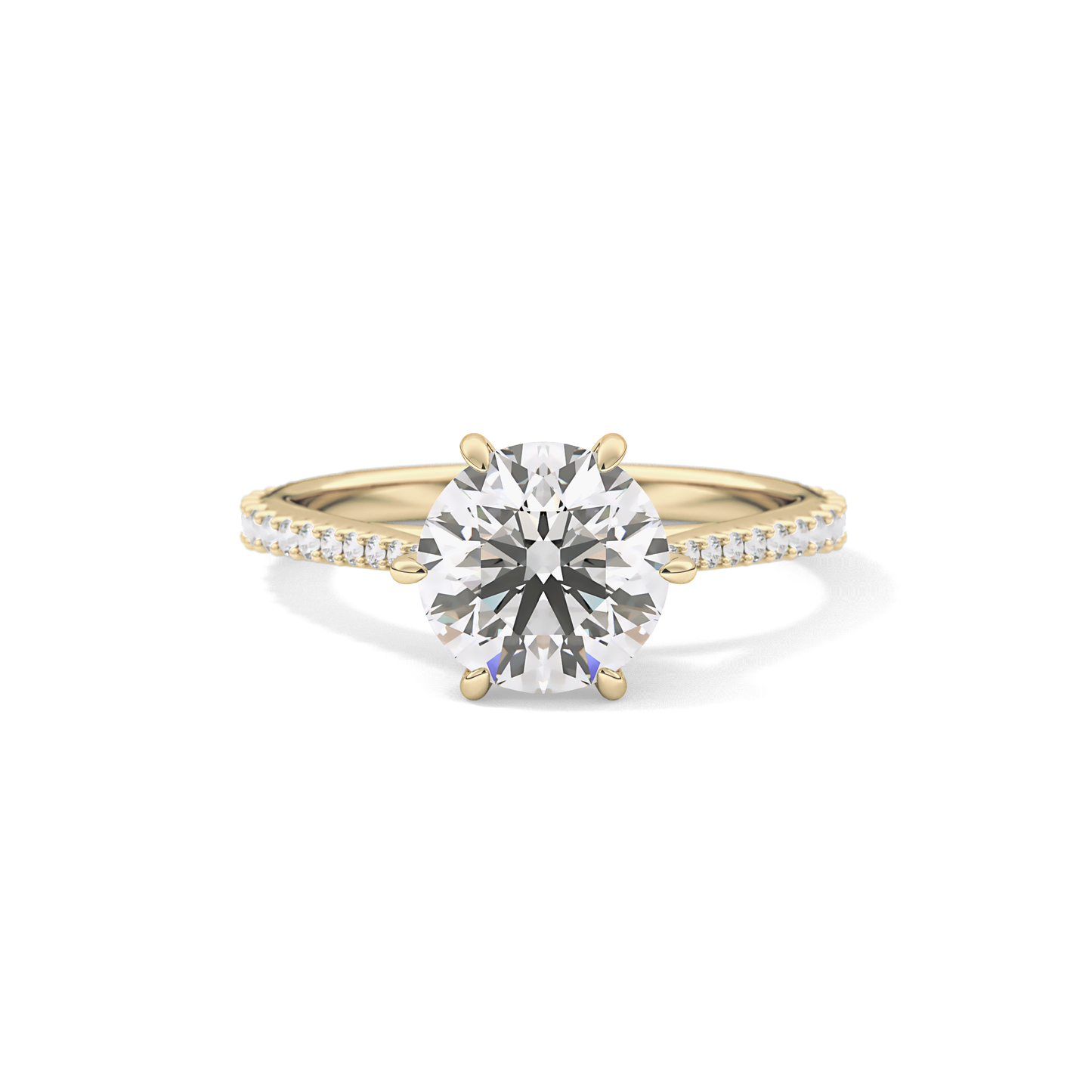 Round Pave Lab Grown Diamond Engagement Ring