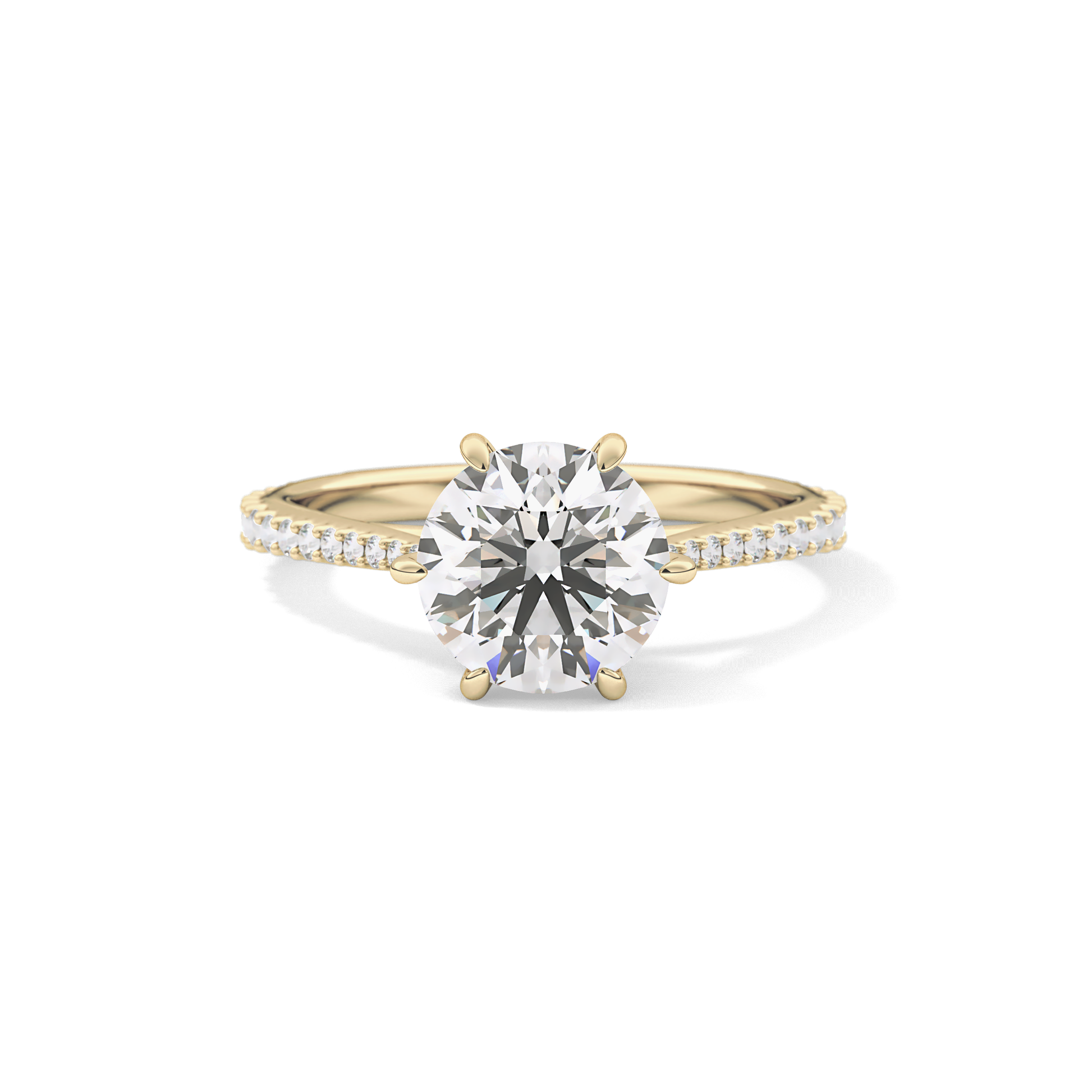 Round Pave Lab Grown Diamond Engagement Ring