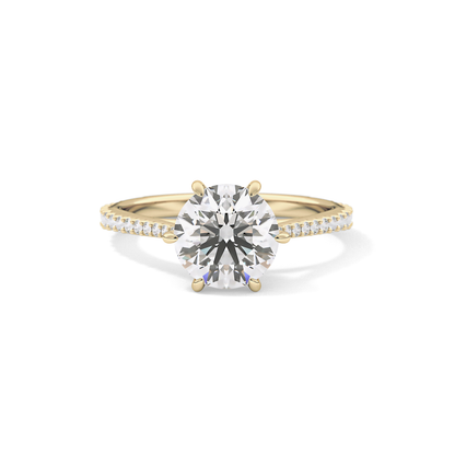 Round Pave Lab Grown Diamond Engagement Ring