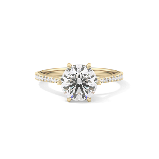 Round Pave Lab Grown Diamond Engagement Ring