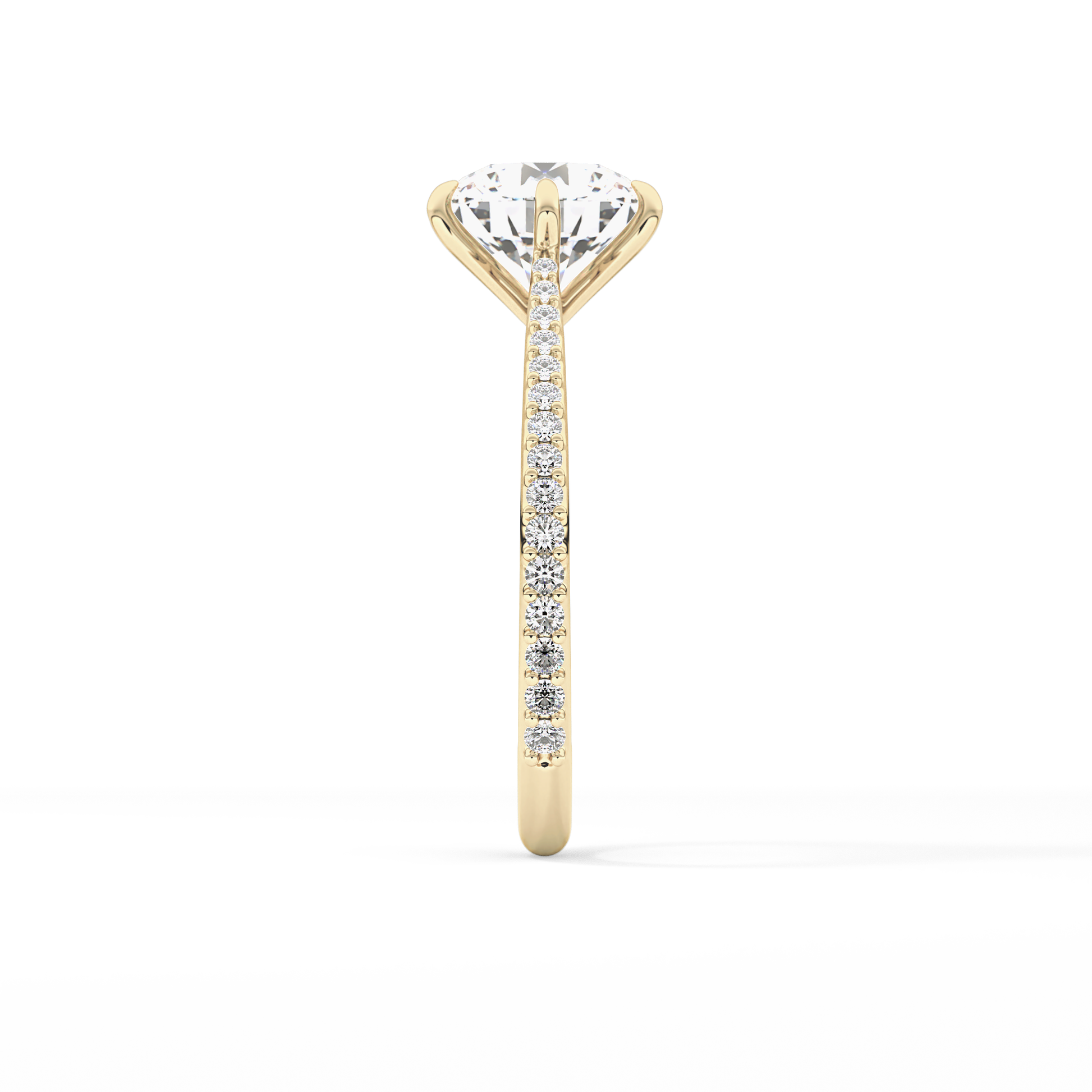 Round Pave Lab Grown Diamond Engagement Ring