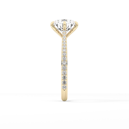 Round Pave Lab Grown Diamond Engagement Ring