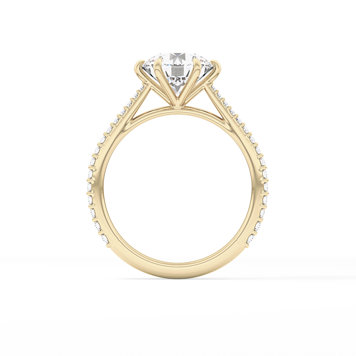 Round Pave Lab Grown Diamond Engagement Ring