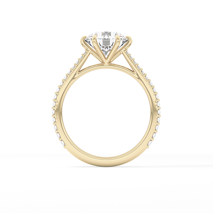 Round Pave Lab Grown Diamond Engagement Ring