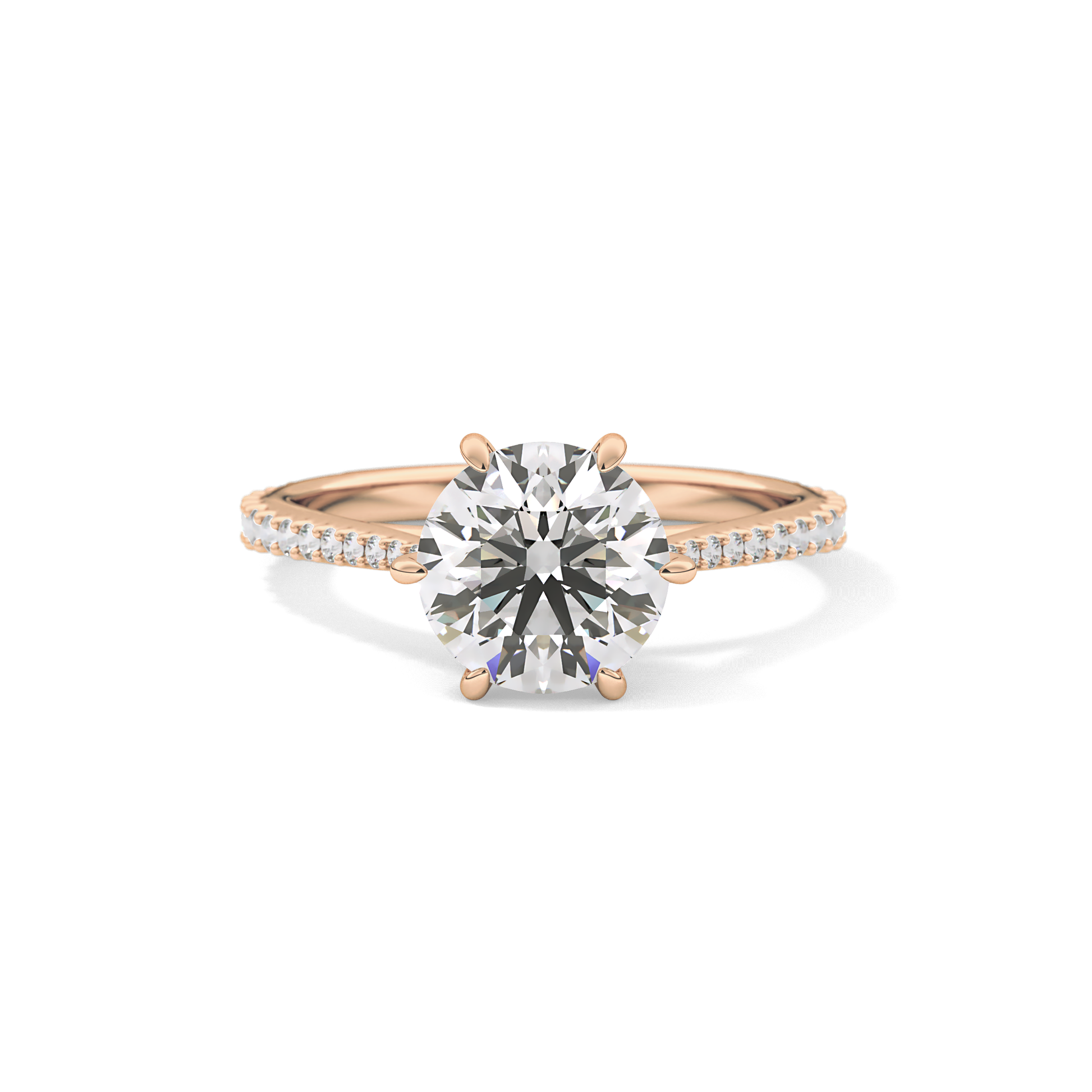 Round Pave Lab Grown Diamond Engagement Ring