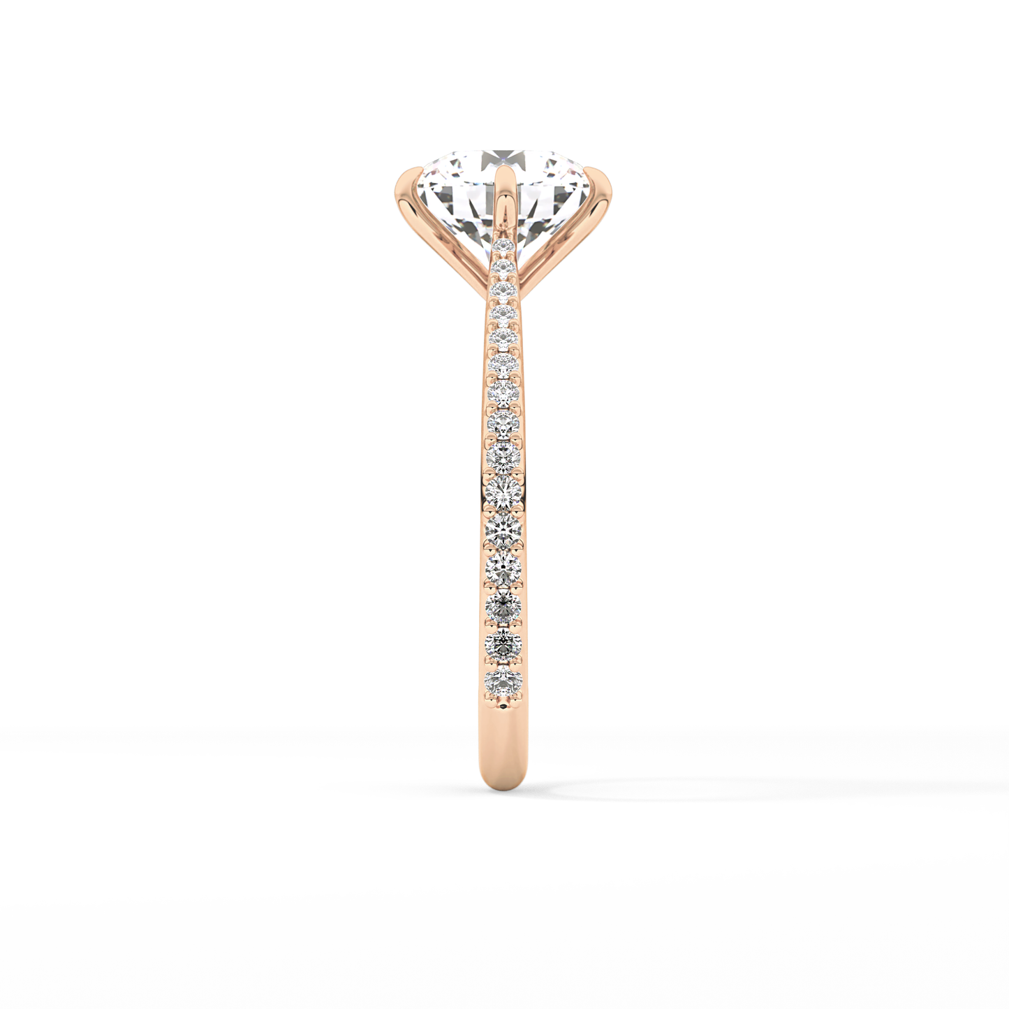 Round Pave Lab Grown Diamond Engagement Ring