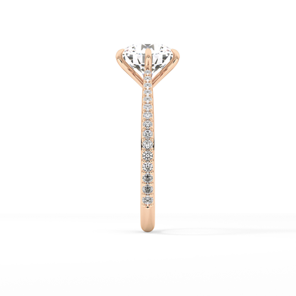 Round Pave Lab Grown Diamond Engagement Ring
